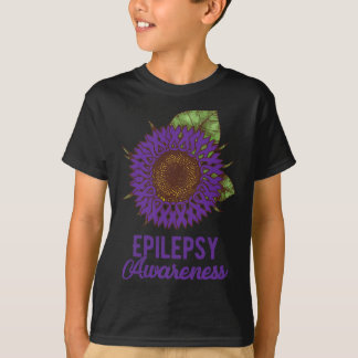 Lila Sensibilisierung für die Sonnenblumen-Ribbon- T-Shirt