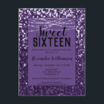 Lila Sequinen/Glitzer Chic Sweet 16 Einladung Postkarte<br><div class="desc">Lila Sequin/Glitzer Sweet 16 Geburtstagsparty Einladung Postcard bietet viele lila funkelnd Sequins! Mit unserem einfach zu bedienenden Designwerkzeug können Sie Ihre Einladung ganz einfach personalisieren. Schriftart und Schriftart können durch die Option "Weitere Anpassung" im Designwerkzeug geändert werden. Wenn Sie Hilfe benötigen oder sich für die Koordination von Artikeln oder eine...</div>