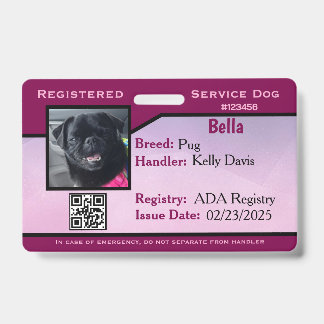 Lila Service-Hund-ID Ausweis