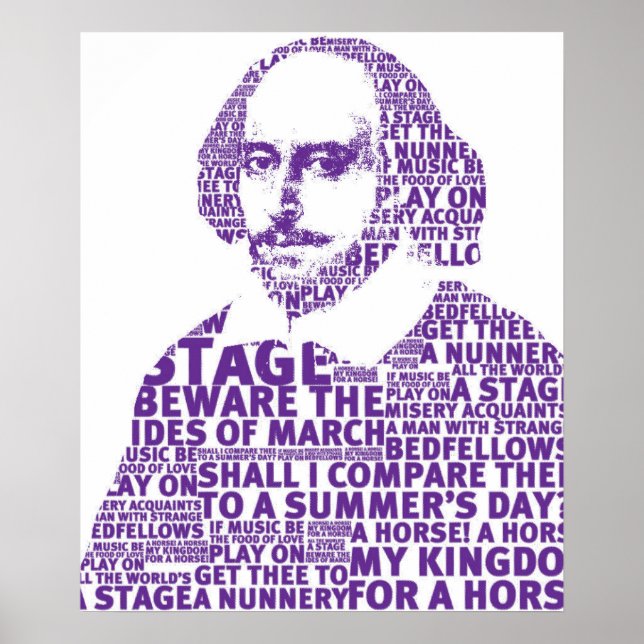 Lila Shakespeare-Textdesign Poster (Vorne)