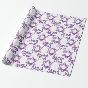 Lila Shanah Tovah Einwickelpapiere Geschenkpapier