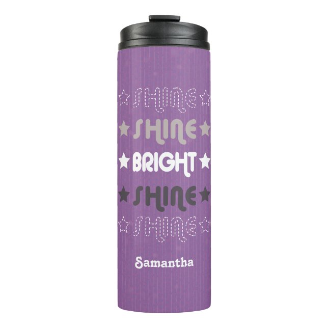 Lila Shine. Shine. Hell. Shine. Shine. Thermosbecher (Vorderseite)