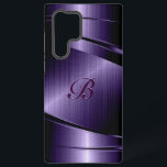 Lila Shiny-Metallic-Aluminiumsiegel Samsung Galaxy Hülle<br><div class="desc">Lila metallisches gebürstetes Aluminium-Look. Benutzerdefiniertes und optionales Monogramm Cooles männliches Design. Verfügbar auf anderen Produkten. Metallisch aussehendes Bild und nicht echtes Metall bis metallisch.</div>
