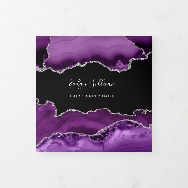 lila silber Agate Trifold Broschüre (Cover)