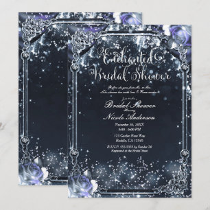 Lila Silber Glitzer Lichter Rosen Junggesellinnen- Einladung