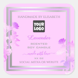 Lila Silber-Logo-Produktverpackungszeichen Quadratischer Aufkleber