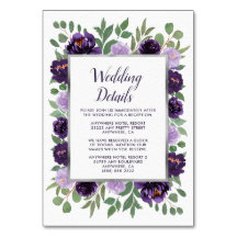 Lila Silberblumen-Grüne Hochzeitskarten