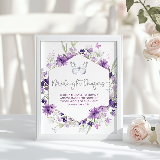 Lila Silberblütenschmetterling Mitternachtstaucher Poster (Von Creator hochgeladen)