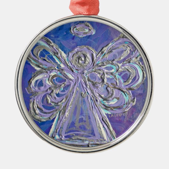 Lila Silbergeländer Ornament Aus Metall (Vorne)