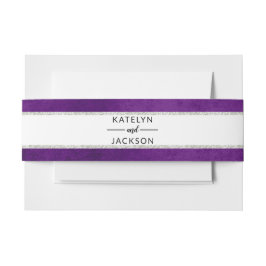 Lila Silberhochzeit mit verzauberter Blumenrübe Einladungsbanderole