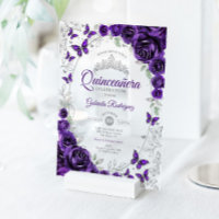 Lila silberne florale Quinceanera
