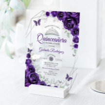 Lila silberne florale Quinceanera