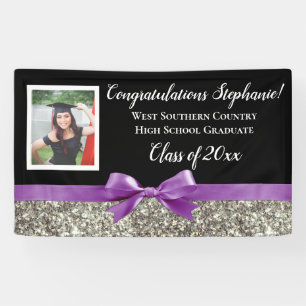 Lila silbernes banner