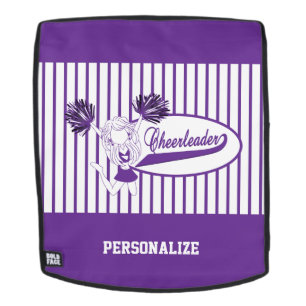 Lila Silhouette Cheerleader Girl Rucksack