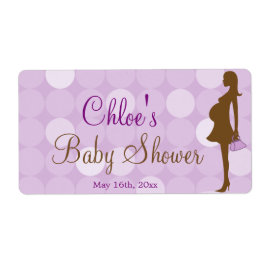 Lila Silhouette Kinderdusche Wasserflaschen Etiket