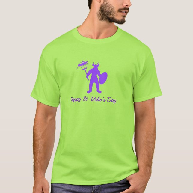 Lila Silhouette St. Urho's Day T - Shirt (Vorderseite)