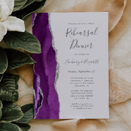 Lila Silver Agate Lilac Hochzeit Probe Dinner Einladung