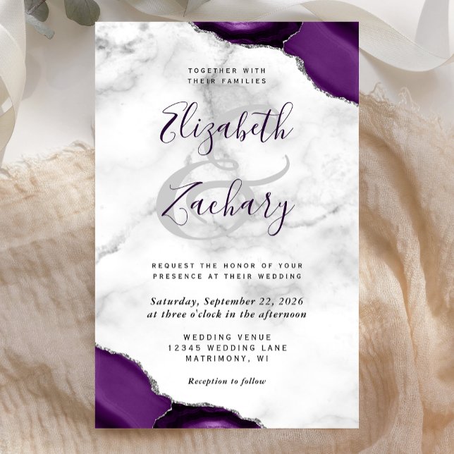 Lila Silver Agate Marmorecken Hochzeit (Von Creator hochgeladen)