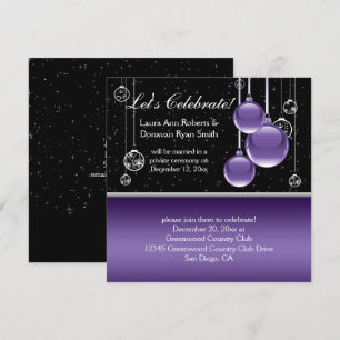 Lila Silver Black Christmas Einladung