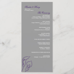 Lila & Silver Calla Lilies Hochzeitsprogramm Programm