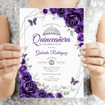 Lila Silver Floral Quinceanera