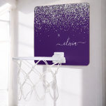 Lila Silver Glitzer Girly Glam Monogram Mini Basketball Netz<br><div class="desc">Lila und silberne Imitate Foil Metallic Sparkle Glitzer Monogram Name Mini Basketball Hoop. Das macht den perfekten 16 Geburtstag,  Hochzeit,  Brautparty,  Jubiläum,  Babydusche oder Junggeselinnen-Abschied Geschenk für jemanden,  der Lieben glamourösen Luxus und schicke Stile.</div>