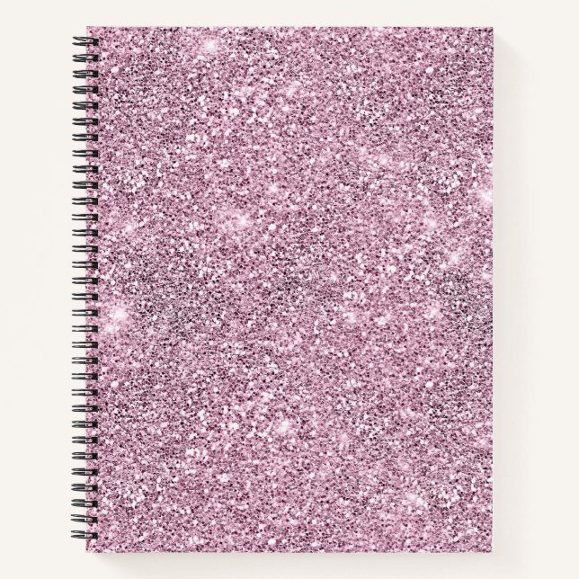Lila Silver Glitzer Glam Luxus Notebook Notizbuch (Vorderseite)