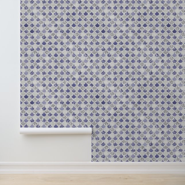 Lila Silver Glitzer Mermaid Tapete (Anwendung)