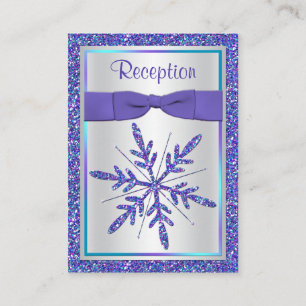 Lila, Silver Glitzer Snowflake-Umschließkarte Begleitkarte