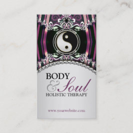 Lila Silver NewAge Yin Yang + Logo-Visitenkarte Visitenkarte