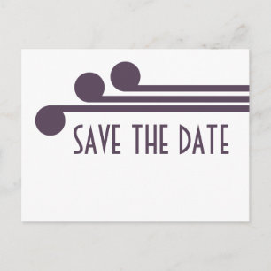 Lila Simple Deko Chic Save the Date Postkarte