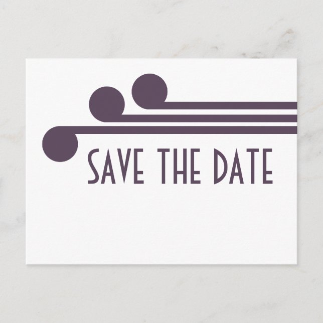 Lila Simple Deko Chic Save the Date Postkarte (Vorderseite)