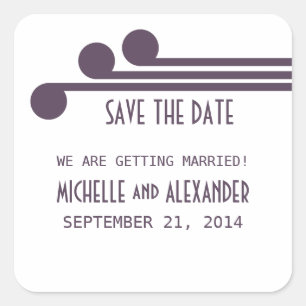 Lila Simple Deko Chic Save the Date Stickers