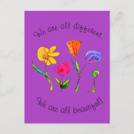 Lila sind wir alle verschieden und schön Diversity Postkarte