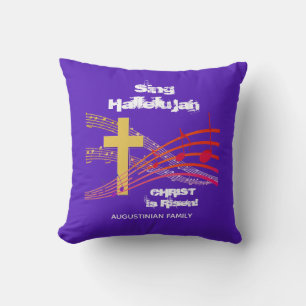 Lila SING HALLELUJAH CHRIST IST RISEN OsterMAI Kissen