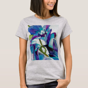 Lila Singapur-Orchideen-Blume Watercolorkunst T-Shirt