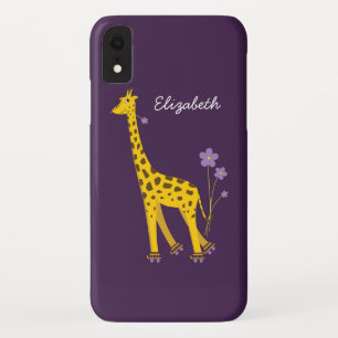 Lila Skaten Funny Cartoon Giraffe Personalisiert Case-Mate iPhone Hülle