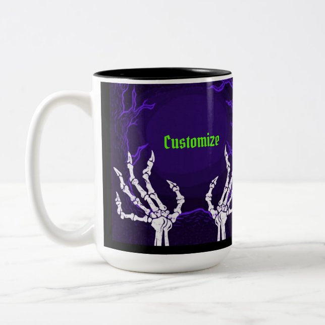 Lila Skelettgriffs Zweifarbige Tasse (Links)
