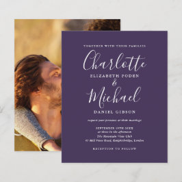 Lila Skript-Foto Einladung