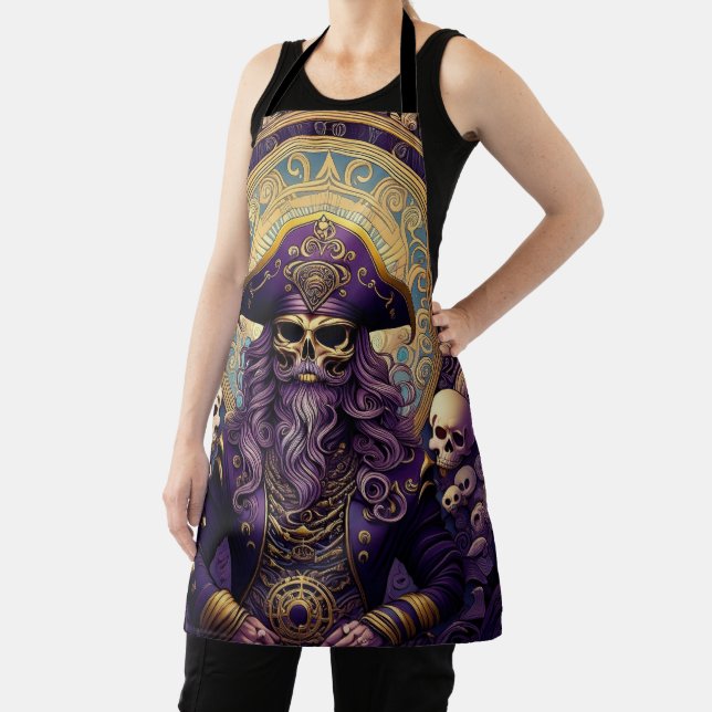 Lila Skull Pirate Schürze (InSitu)