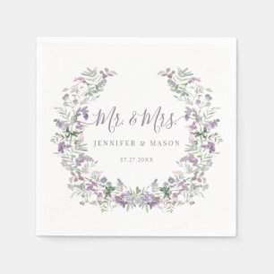 Lila, skurriler Blumenkranz Serviette