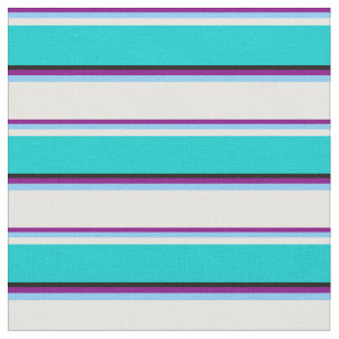 Lila, Sky Blue, Minze Cream, Türkis und Schwarz Stoff
