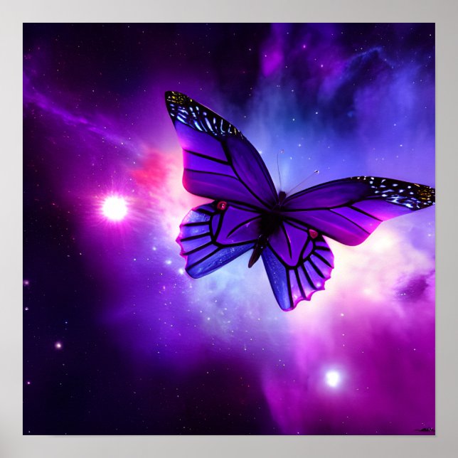 Lila Sky Butterfly Poster (Vorne)