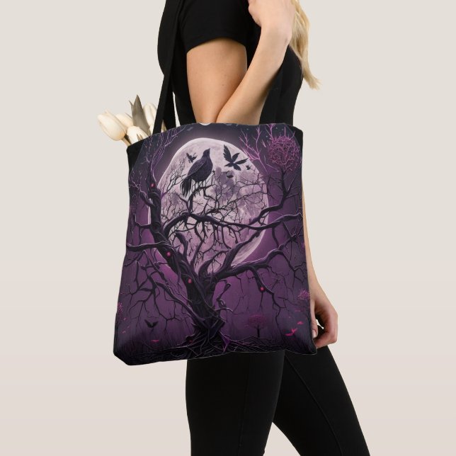 Lila Sky Full Moon Black Birween Halloween (Von Nahem)