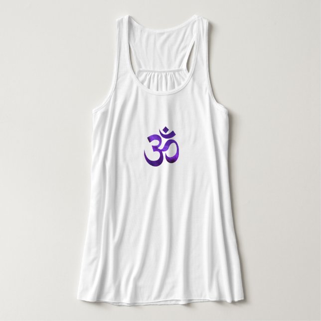 Lila Sky Om Bella+Leinwand Flowy Yoga Tank Top (Design Vorderseite)