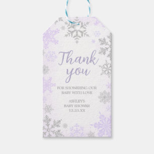 Lila Snowflake Babydusche Liebesmarken Geschenkanhänger