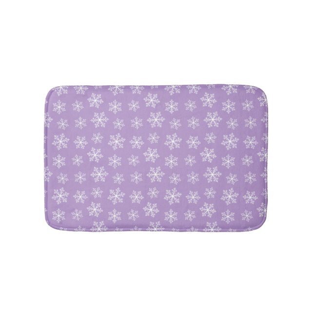 Lila Snowflake-Bademantel Badematte (Vorderseite)