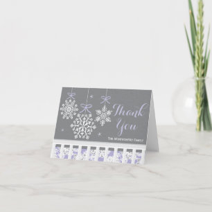 Lila Snowflake Mobile Baby Dusche Danke Karte