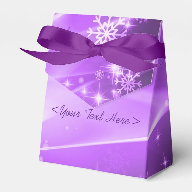 Lila Snowflake Muster Weihnachtsgeschenk Box Geschenkschachtel (Vorderseite)