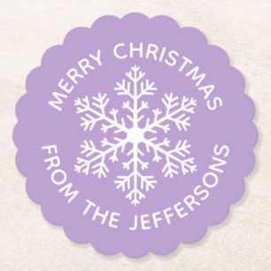 Lila Snowflake Paper-Untersetzer Untersetzer